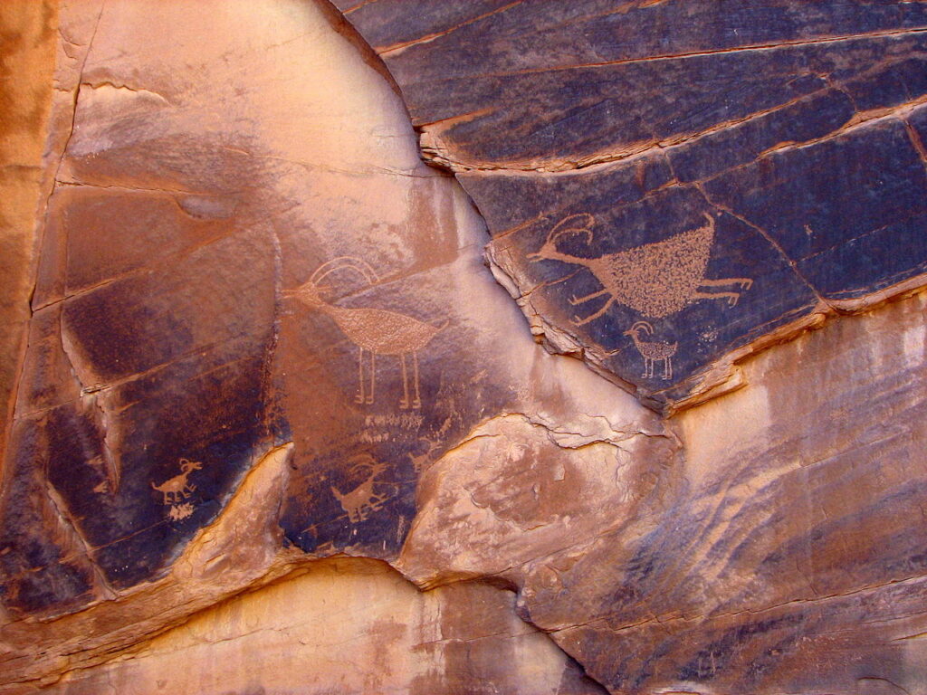 Felszeichnungen Monument Valley, Navaojo Indianer